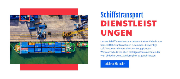 Schiffstransport Website-Vorlage