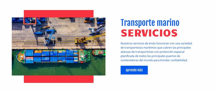 Transporte marino Maqueta de sitio web