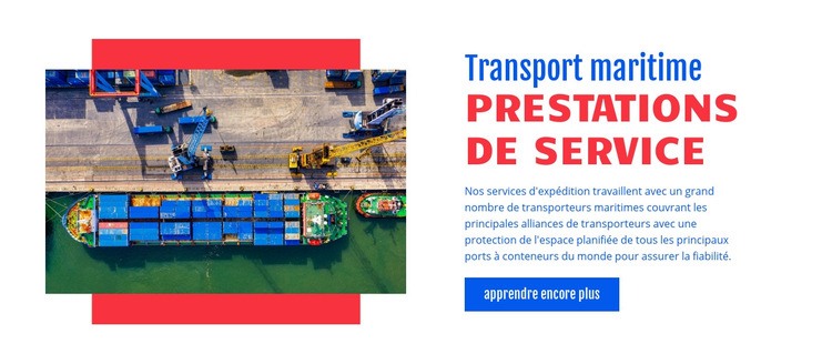 Transport maritime Maquette de site Web