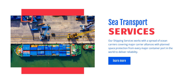 Sea transport One Page Template