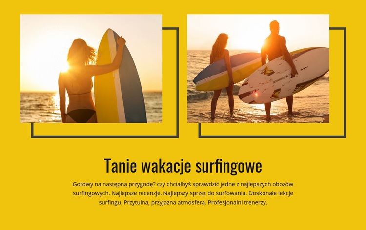 Tanie wakacje surfingowe Szablony do tworzenia witryn internetowych