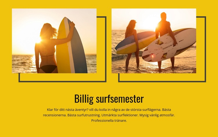 Billig surfsemester Webbplats mall
