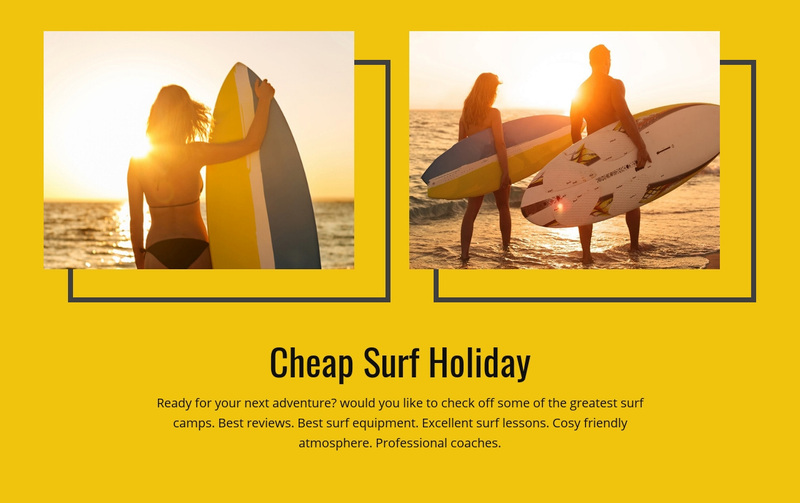 Cheap surf holiday Web Page Design