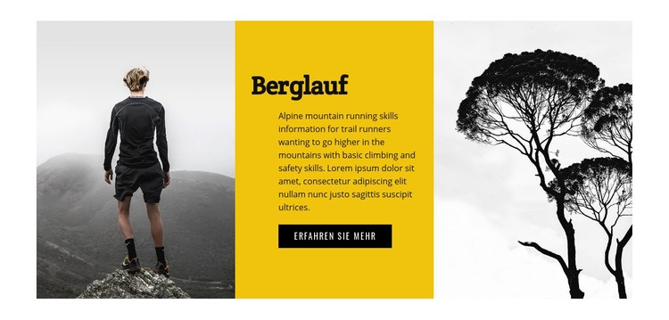 Reise Berglauf Landing Page