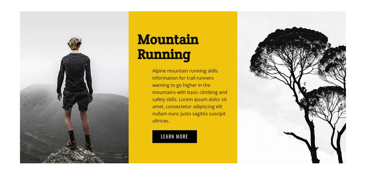 Travel mountain running  One Page Template