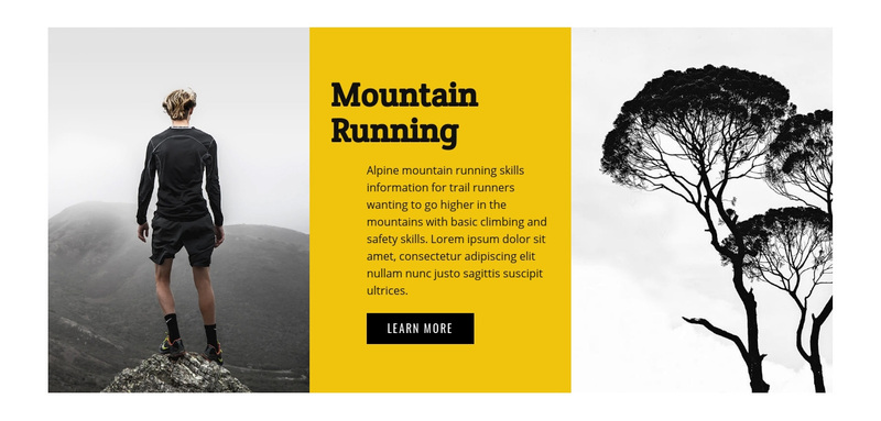 Travel mountain running  Web Page Design