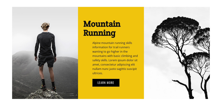 Travel mountain running  Website Builder Software