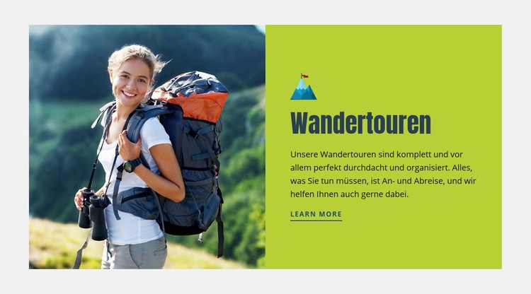 Wandertouren Eine Seitenvorlage