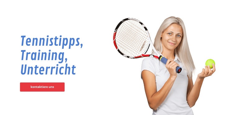 Tennistipps, Training, Unterricht Eine Seitenvorlage