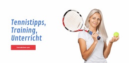 Tennistipps, Training, Unterricht - Online HTML Page Builder