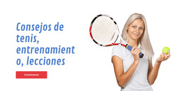 Aterrizaje HTML Para Consejos De Tenis, Entrenamiento, Lecciones