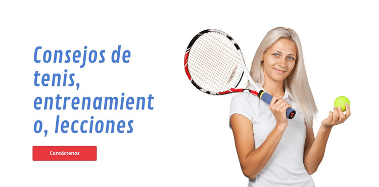 Consejos de tenis, entrenamiento, lecciones Plantilla HTML