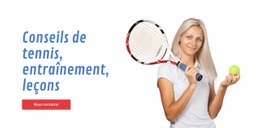 Conseils De Tennis, Formation, Cours - Maquette De Site Web Personnalisée
