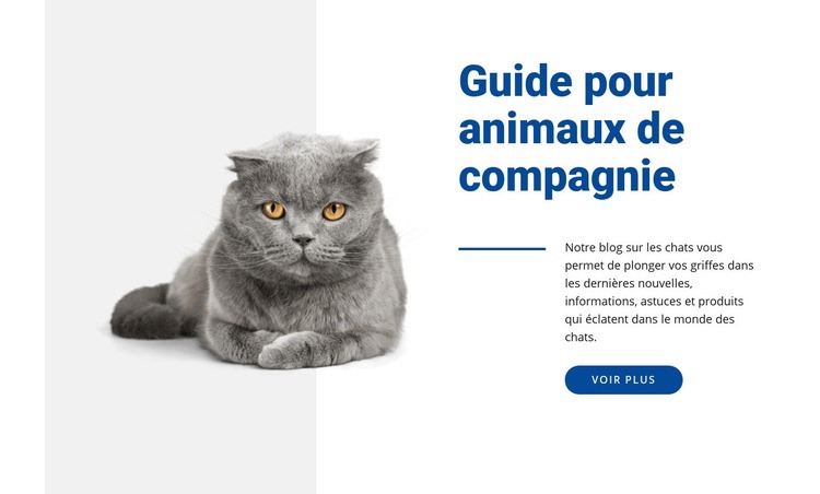 Guide animalier Maquette de site Web