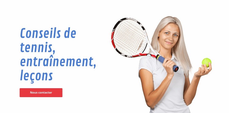 Conseils de tennis, formation, cours Maquette de site Web