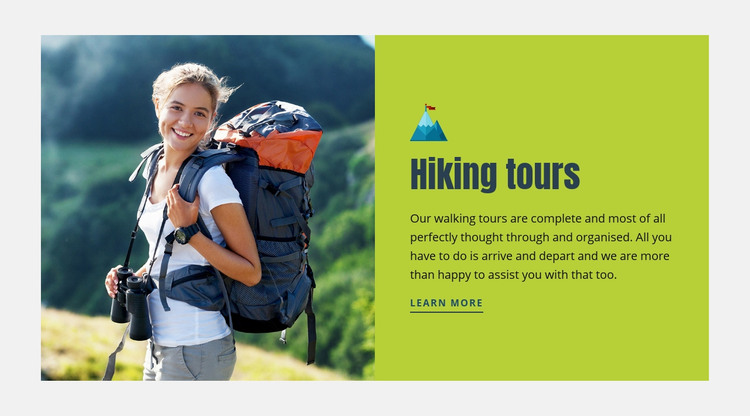 Travel hiking tours Homepage Design