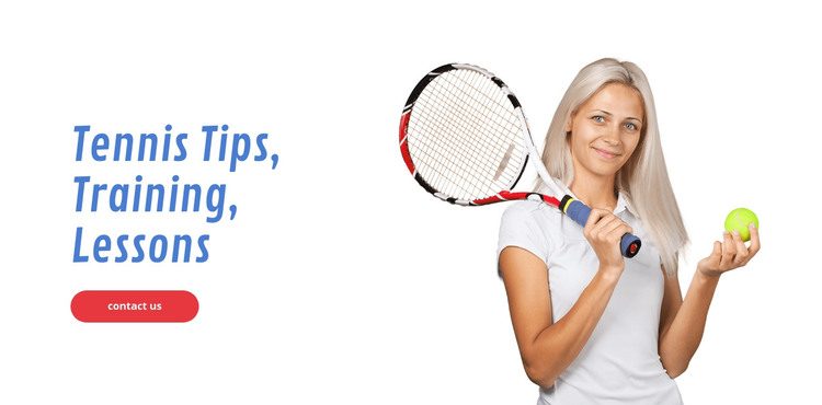 Tennis tips, training, lessons Homepage Design