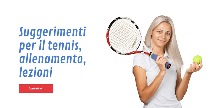 Suggerimenti per il tennis, allenamento, lezioni Modello HTML