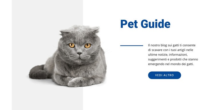 Guida per animali domestici Un modello di pagina