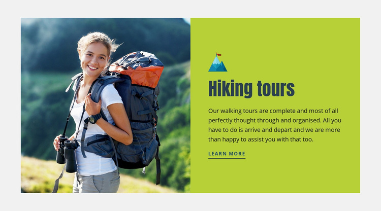 Travel hiking tours Joomla Page Builder