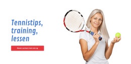 Tennistips, Training, Lessen - Professionele Websitebouwer