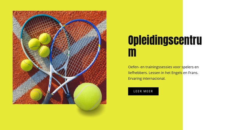Tennis trainingscentrum Website Builder-sjablonen