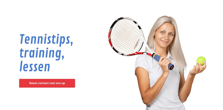 Tennistips, training, lessen Website sjabloon