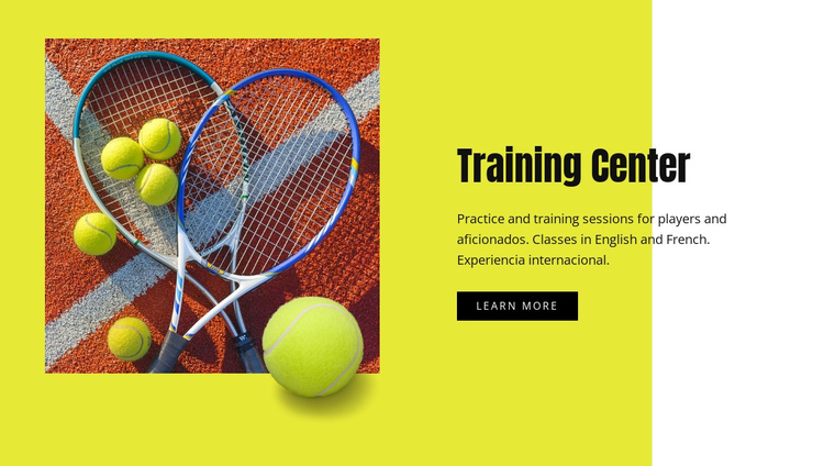 Tennis training center One Page Template