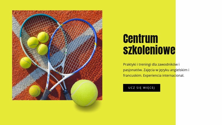 Centrum szkolenia tenisowego Makieta strony internetowej