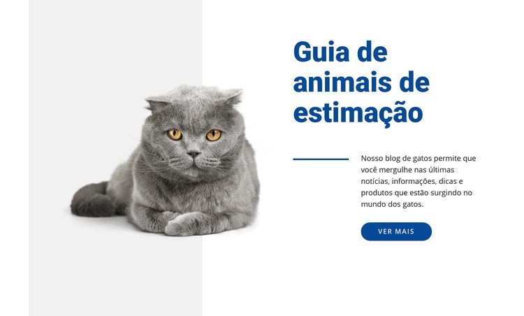 Guia de animais de estimação Design do site