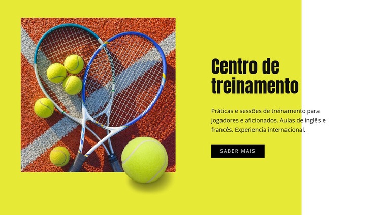 Centro de treinamento de tênis Maquete do site