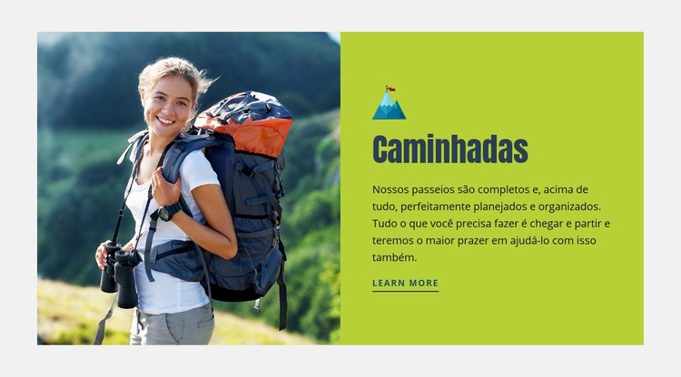 Caminhadas em viagens Maquete do site