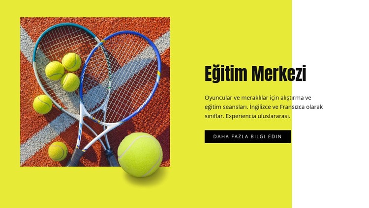 Tenis eğitim merkezi Açılış sayfası
