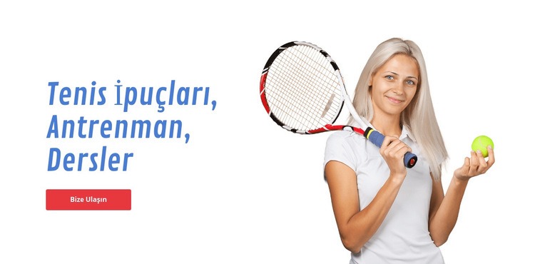 Tenis ipuçları, eğitim, dersler Bir Sayfa Şablonu