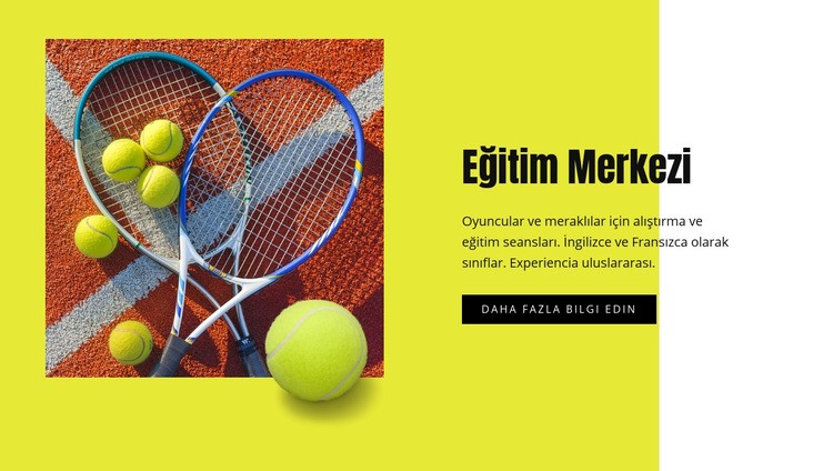 Tenis eğitim merkezi Web Sitesi Mockup'ı