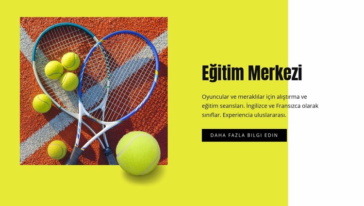 Tenis eğitim merkezi Web sitesi tasarımı