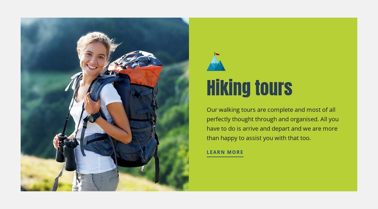 Travel hiking tours WordPress Website Builder
