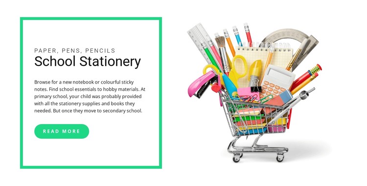 School stationery CSS Template