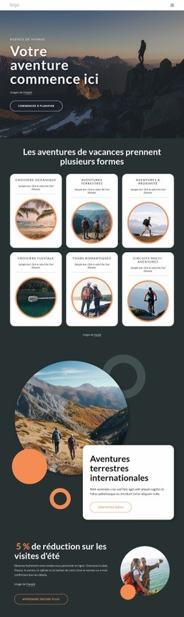Vos Aventures Commencent Ici Modèle Réactif Html5