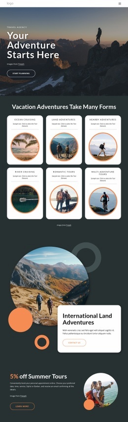 Your Adventures Starts Here - Free Website Template