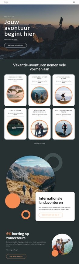 Je Avonturen Beginnen Hier Html5 Responsieve Sjabloon
