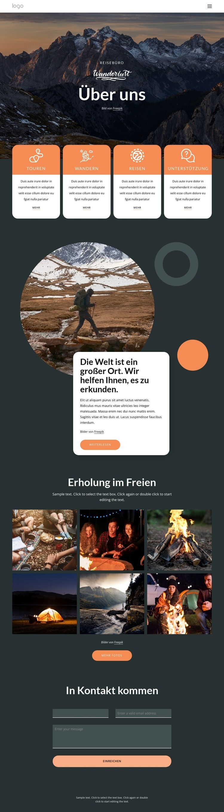 Das Reisen einfacher und wunderbarer machen HTML5-Vorlage