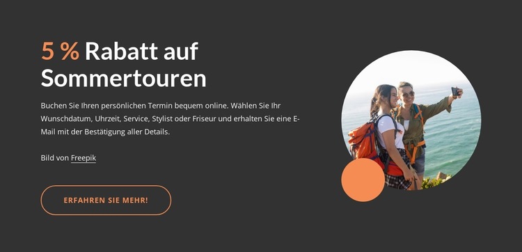 Sommertouren Website-Vorlage