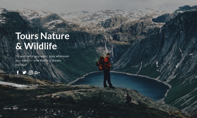 Wildlife tours and nature trips Homepage Design