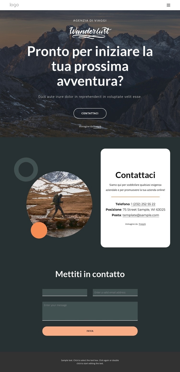 Rendi i tuoi viaggi esperienze davvero piacevoli Mockup del sito web