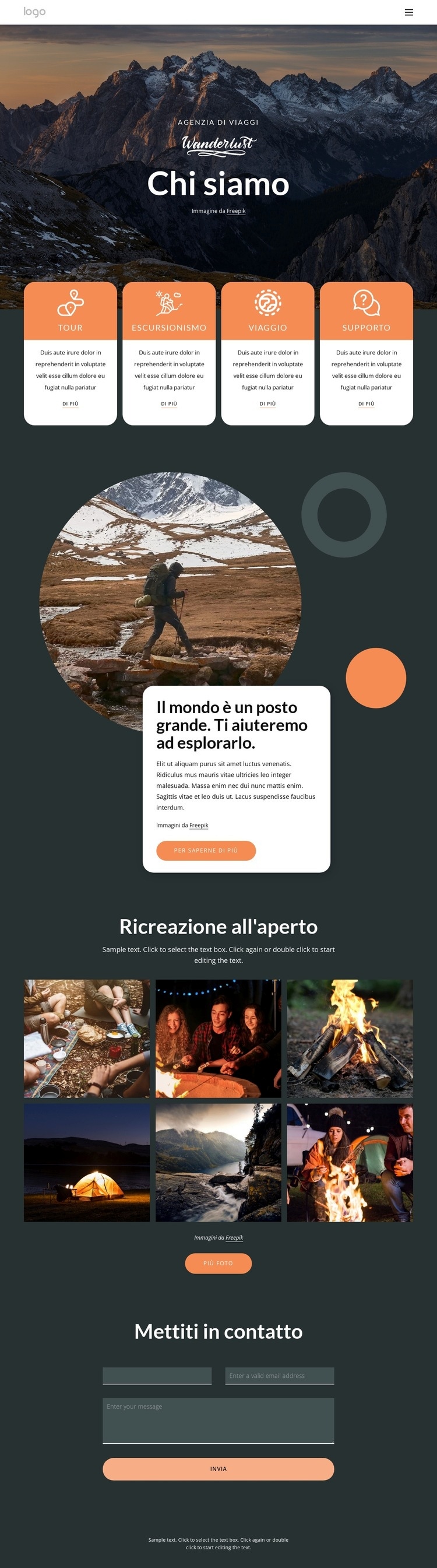 Rendere il viaggio più facile e meraviglioso Mockup del sito web