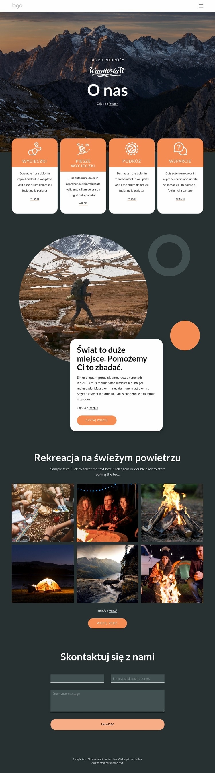 Uczynienie podróży łatwiejszą i cudowną Makieta strony internetowej