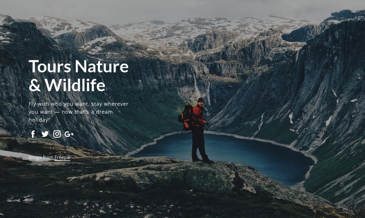 Wildlife tours and nature trips Website Builder Software