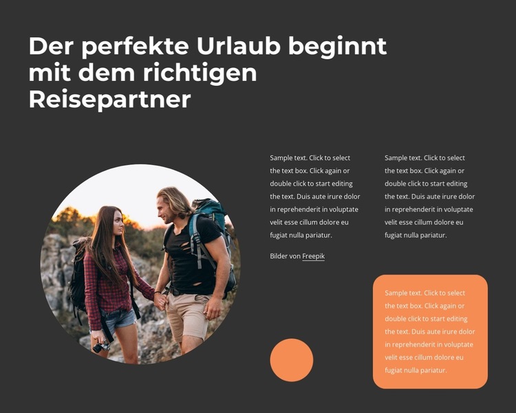 Ihr perfekter Urlaub Website-Vorlage