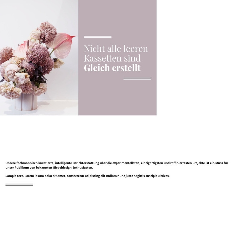 Blumen und Pastellfarben HTML5-Vorlage